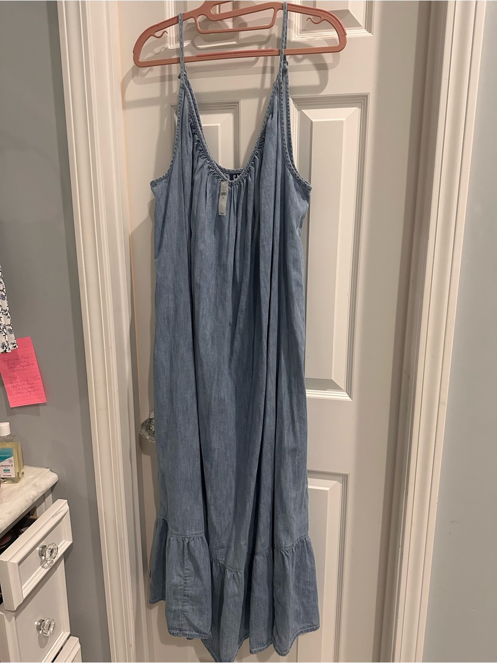 GAP Light Blue Denim-Style Sleeveless Maxi Tank